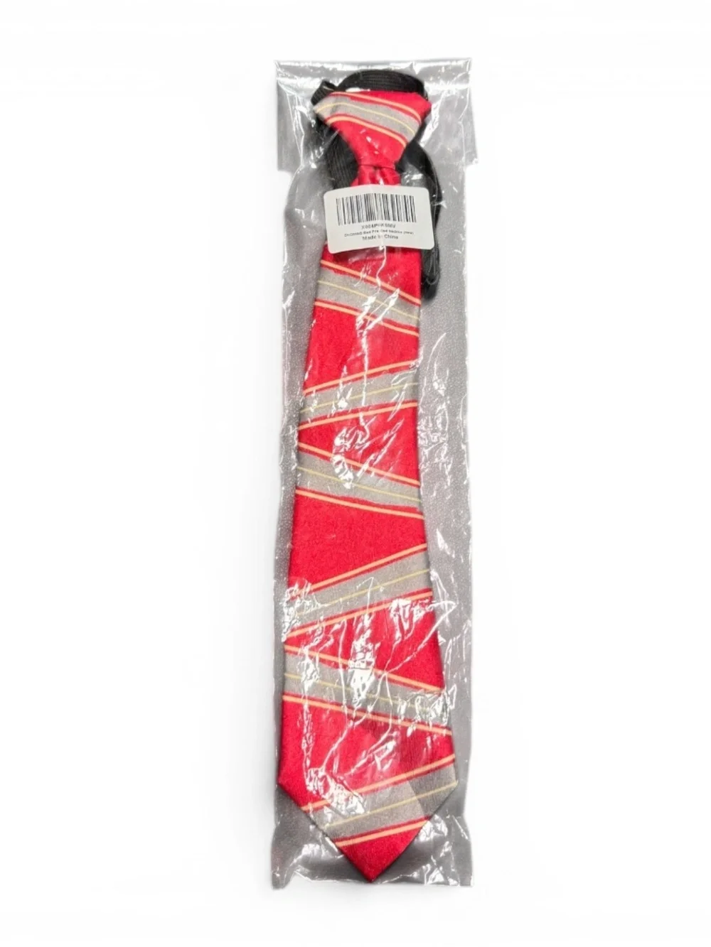 Kids Red Striped Pre-Tied Neck Tie NIP